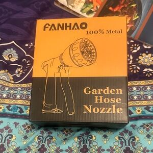 Metal Garden Hose Nozzle - Black and Orange